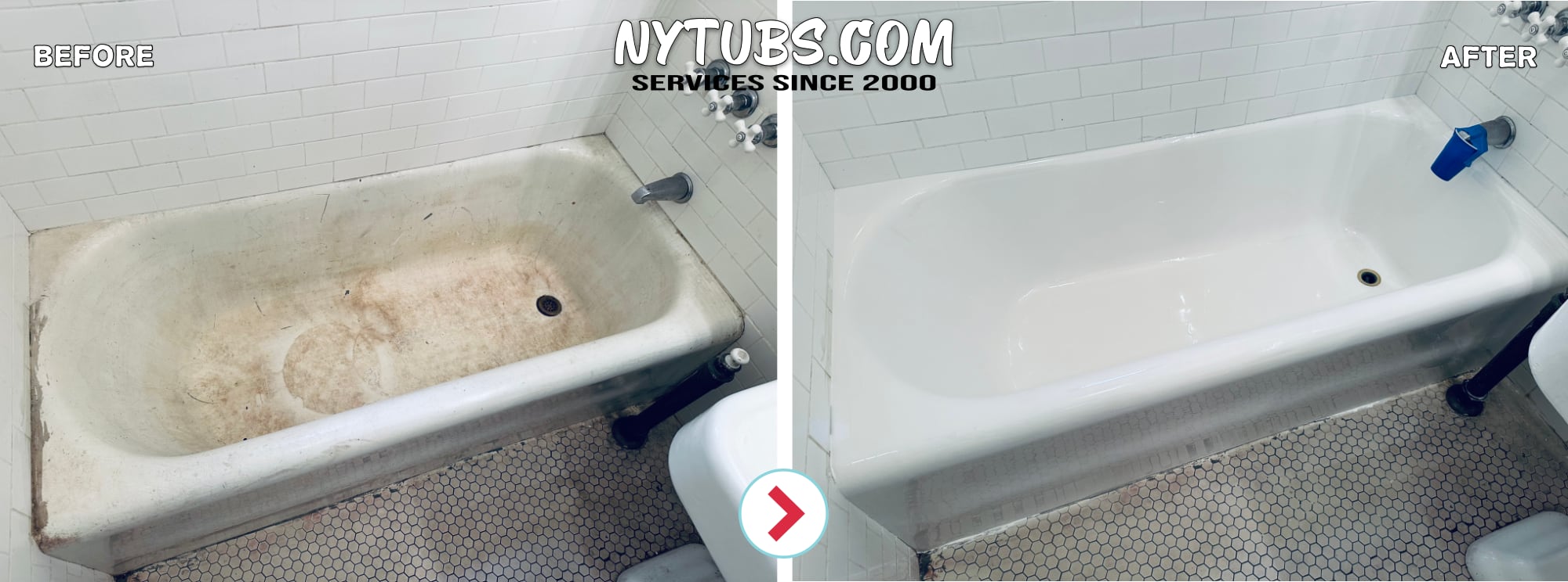 Bathtub Reglazing before and after