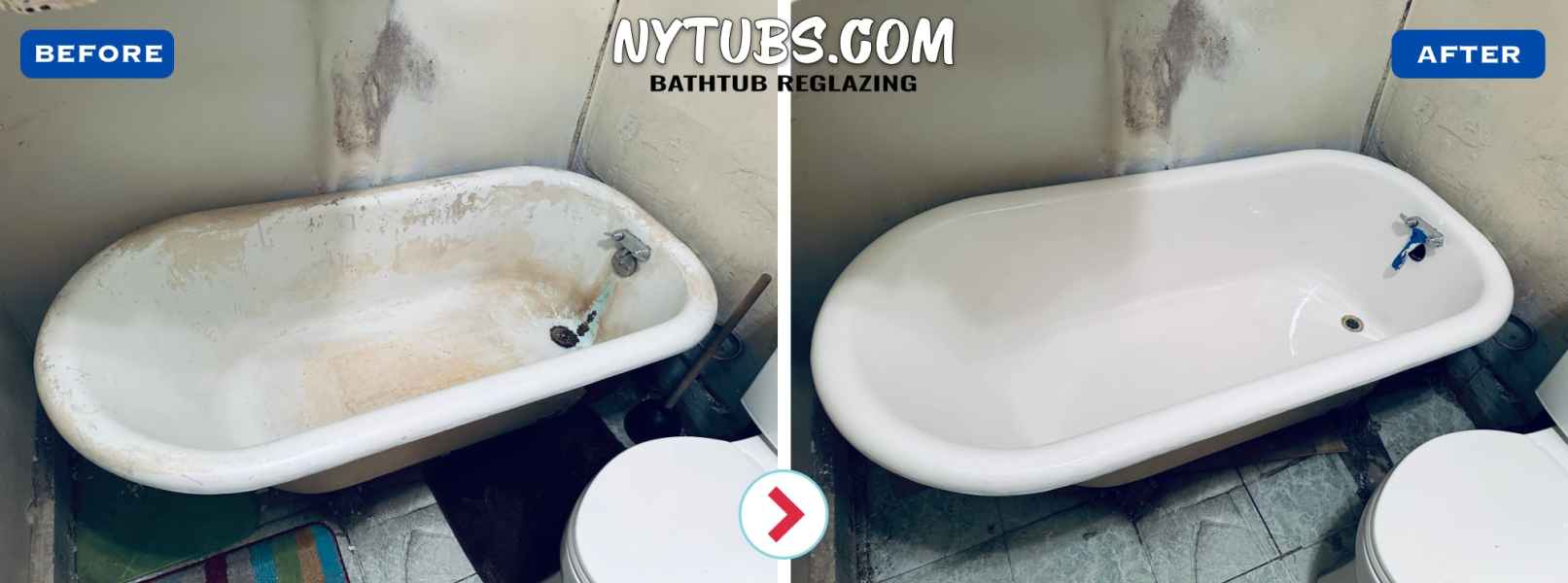 Bathtub restoration before and after